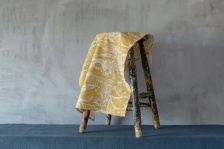 Through The Fields Ochre, Cotton Tea Towel by Sam Wilson Studio